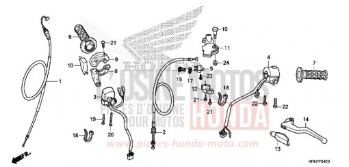LEVIER DE GUIDON/COMMUTATEUR/CABLE (DISK BRAKE) XR125LEKJ de 2018
